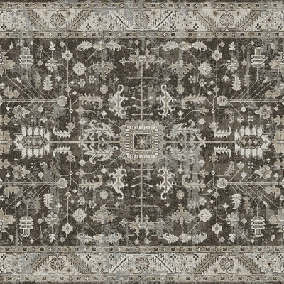  复古波斯民族风花纹地毯 