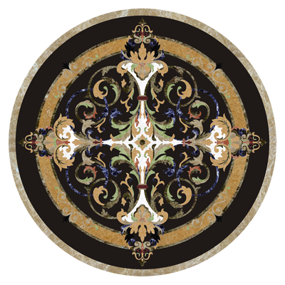  圆形免扣大理石材拼花图案纹理 