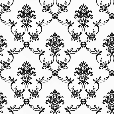  无缝黑白色欧式法式古典花纹壁纸壁布墙布 