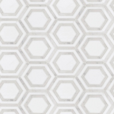  无缝现代白色大理石石材几何拼接拼花图案瓷砖地砖墙砖 