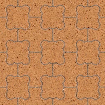  无缝陶瓦几何拼花地砖人行道路地面广场铺贴 