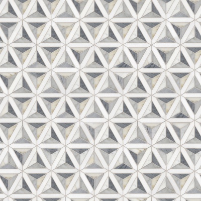  无缝现代白色大理石石材几何拼接拼花图案瓷砖地砖墙砖 
