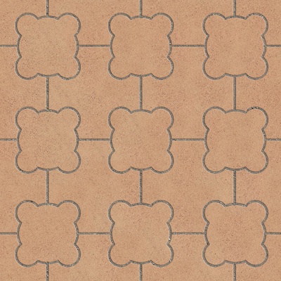  无缝陶瓦几何拼花地砖人行道路地面广场铺贴 