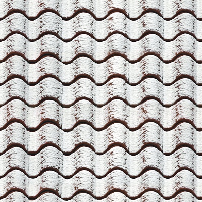  无缝别墅建筑白雪覆盖的屋顶瓦片 