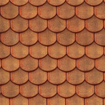  无缝中式建筑屋顶红色陶土沥青瓦片 