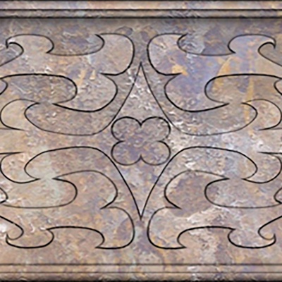  现代新中式腰线 灰色石材中式腰线 