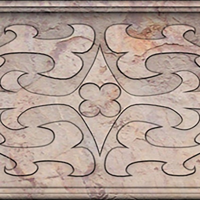  现代新中式腰线 灰色石材中式腰线 