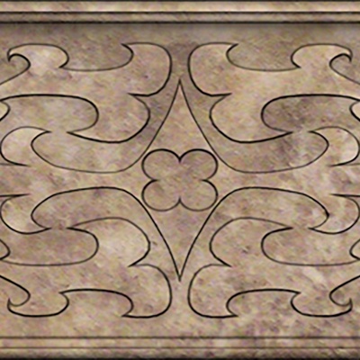  现代新中式腰线 灰色石材中式腰线 