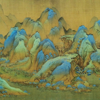  新中式千里江山图中式挂画 