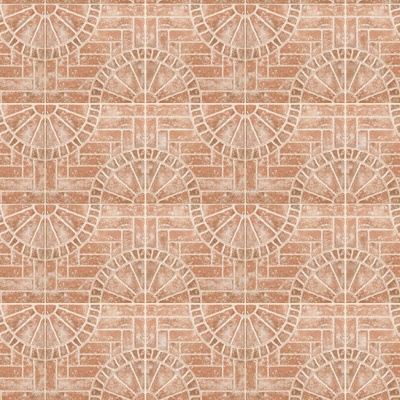  无缝陶瓦几何拼花地砖人行道路地面广场铺贴 