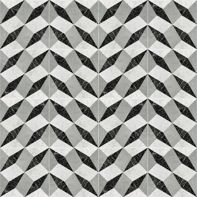  无缝现代白色大理石石材几何拼接拼花图案瓷砖地砖墙砖 