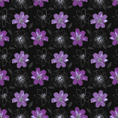  无缝紫黑色欧式田园风格碎花花纹图案壁纸壁布墙布 