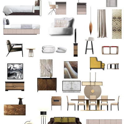  现代装饰品 摆件 免抠软装素材贴图 