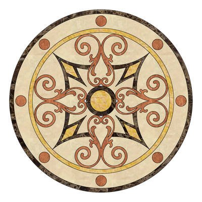  圆形免扣大理石材拼花图案纹理 