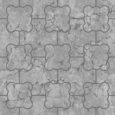  无缝破损水泥拼花地砖人行道路地面广场铺贴 