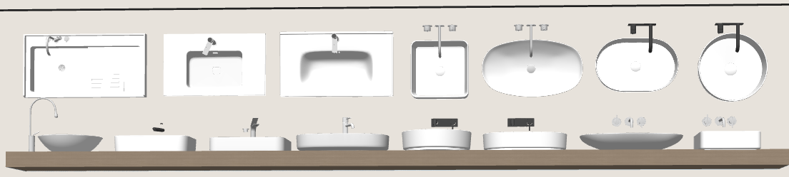 浴室台盆su模型