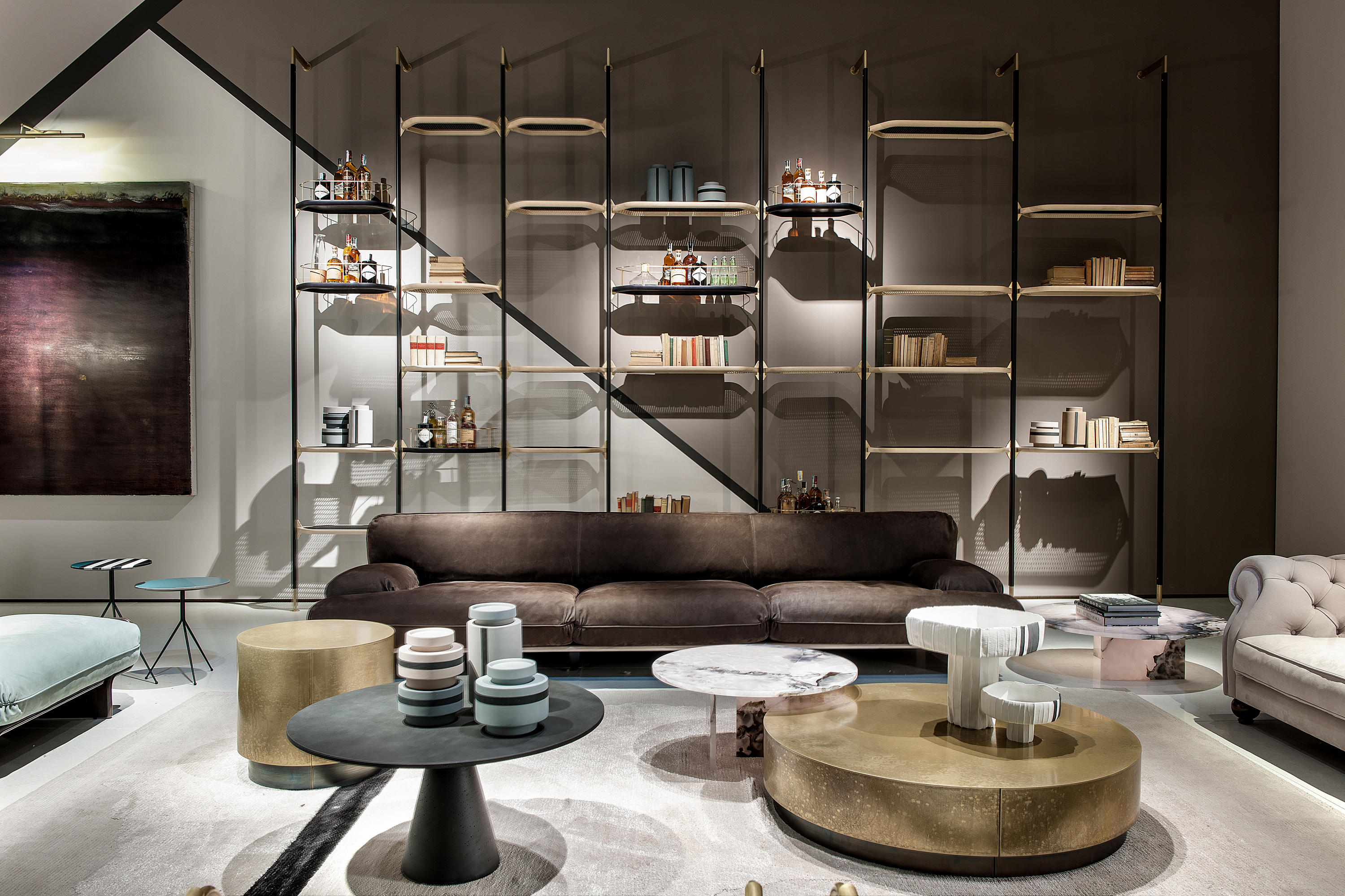 意大利baxter品牌 现代沙发组合装饰架书架