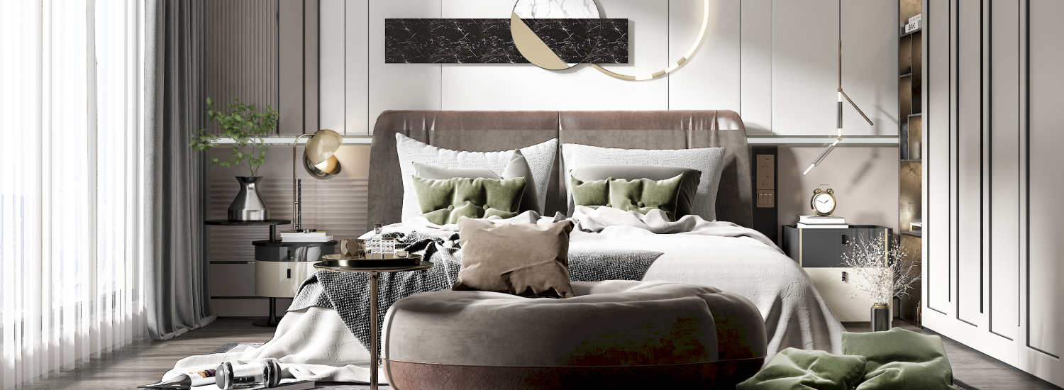 现代卧室主人房3d模型