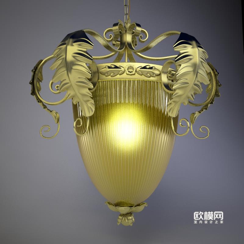 欧式金属吊灯3D模型免费下载-免费3dmax模型库-欧模网