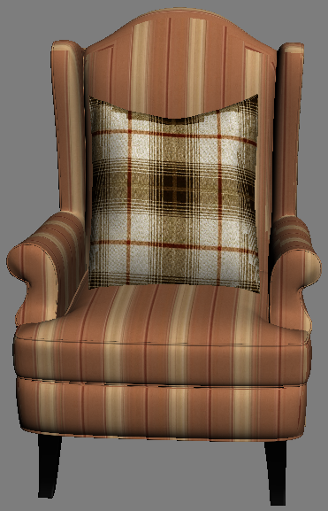 欧式条纹布艺单人沙发3d模型免费下载-免费3dmax模型库-欧模网