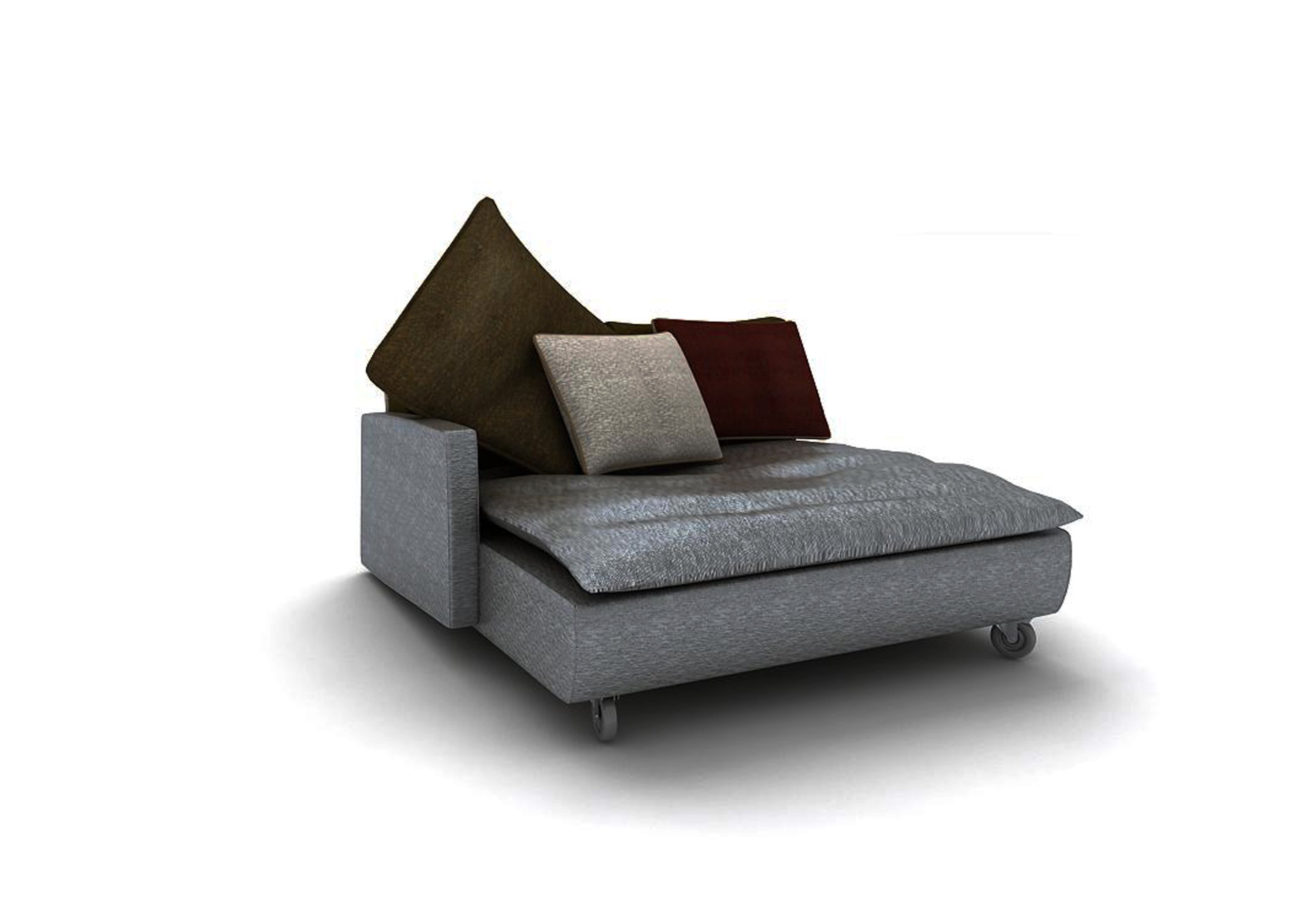 现代浅灰色布艺双人沙发3d模型免费下载