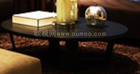 现代黑色圆形茶几3D模型免费下载下载