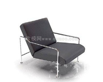 现代简易黑色皮革休闲椅3D模型免费下载下载