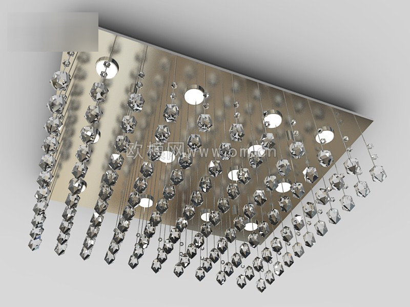 现代金属水晶吸顶灯3d模型
