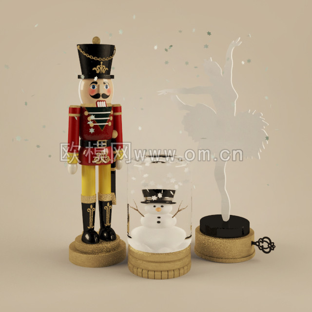 欧式木偶士兵雪人玩具3D模型