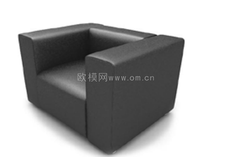 现代黑色皮革单人沙发3D免费模型下载下载_ID10244265_3dmax免费模型-欧模网