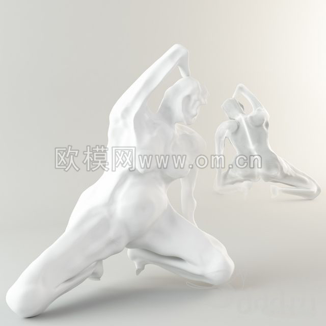 现代人物雕塑3D模型
