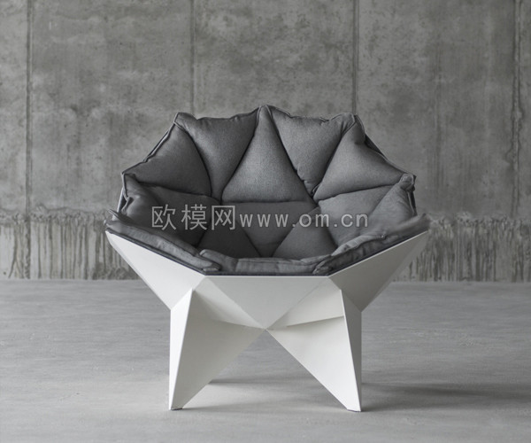 现代多边形布艺休闲椅3D模型
