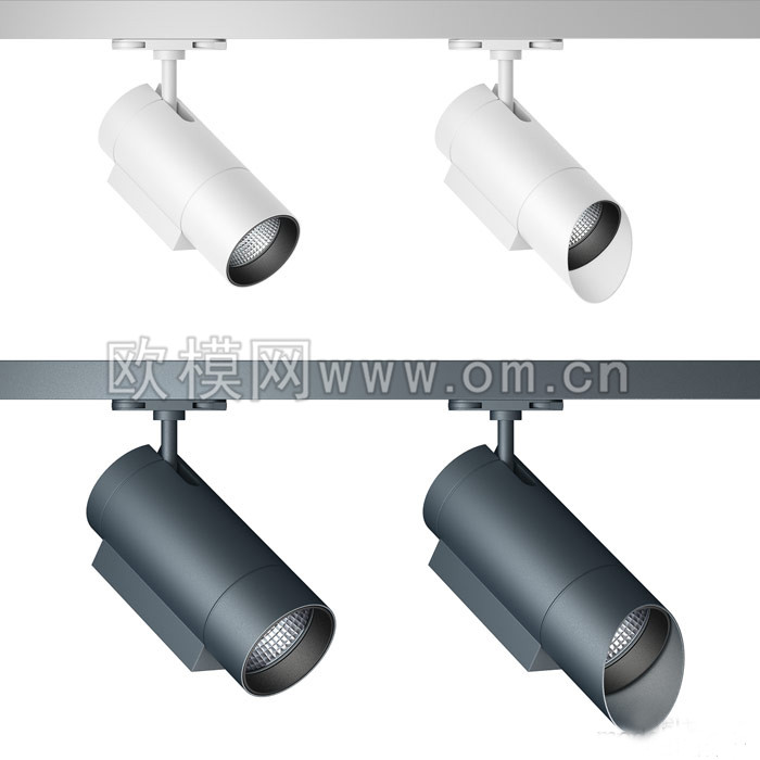 现代金属轨道射灯3D模型