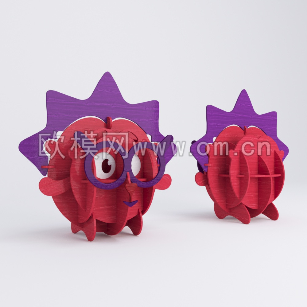 现代彩色积木人物玩具摆件3D模型