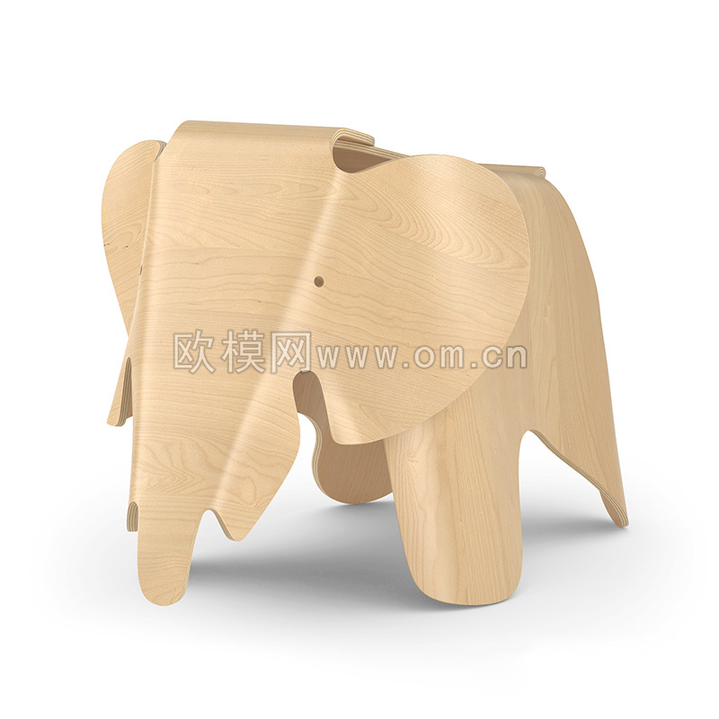 现代大象造型实木玩具3D模型