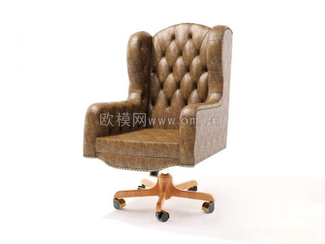 欧式皮革办公椅3D模型