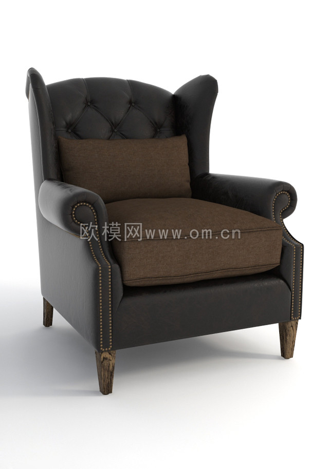 欧式布艺休闲沙发3D模型-免费3dmax模型库-欧模网