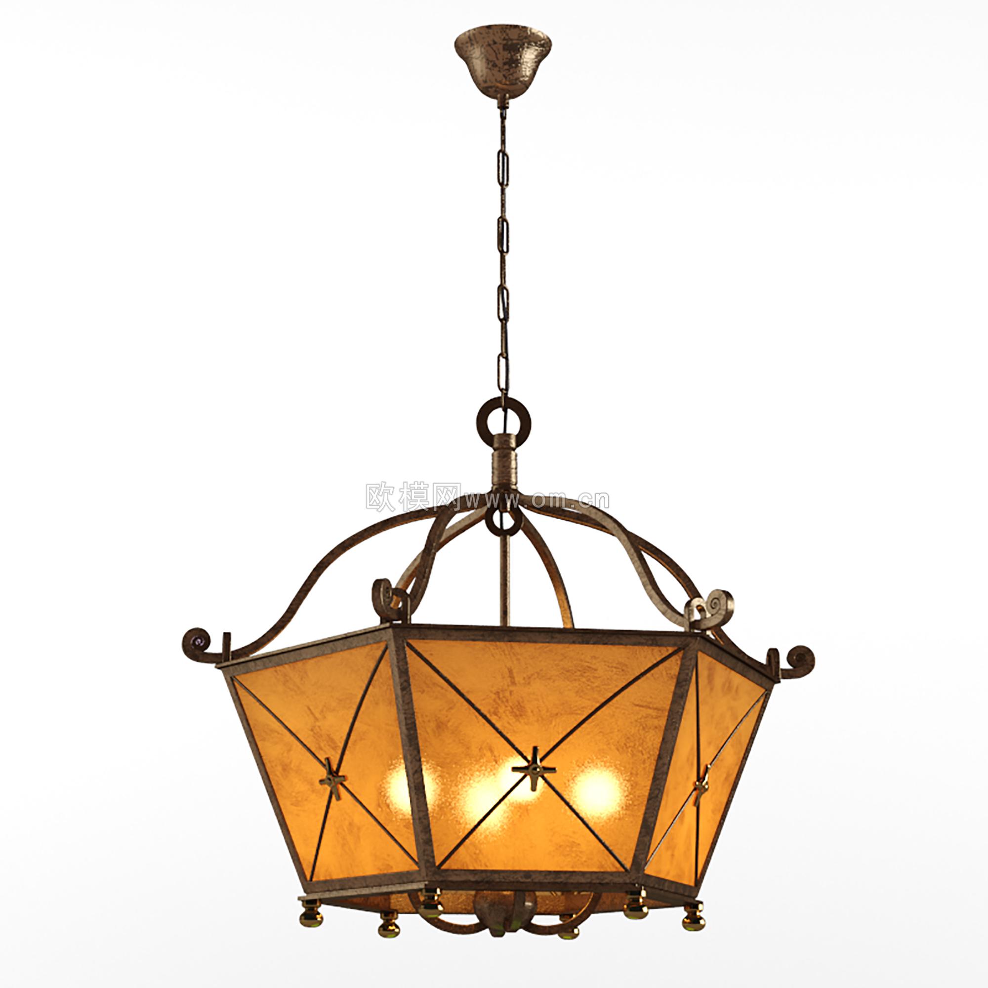 欧式铁艺吊灯3d模型