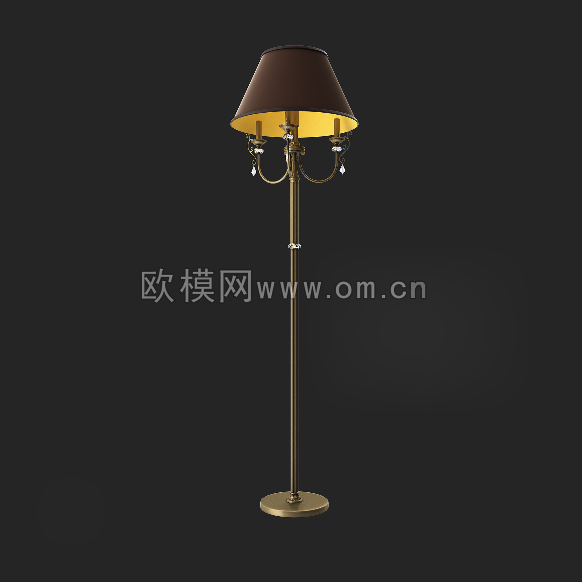欧式金属落地灯3D模型