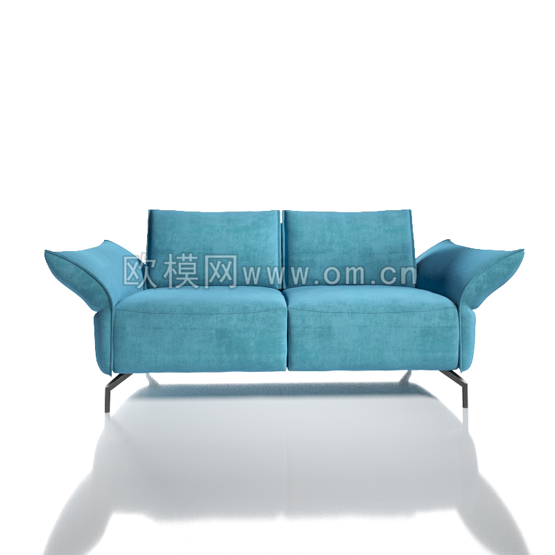 后现代布艺双人沙发3d模型免费下载