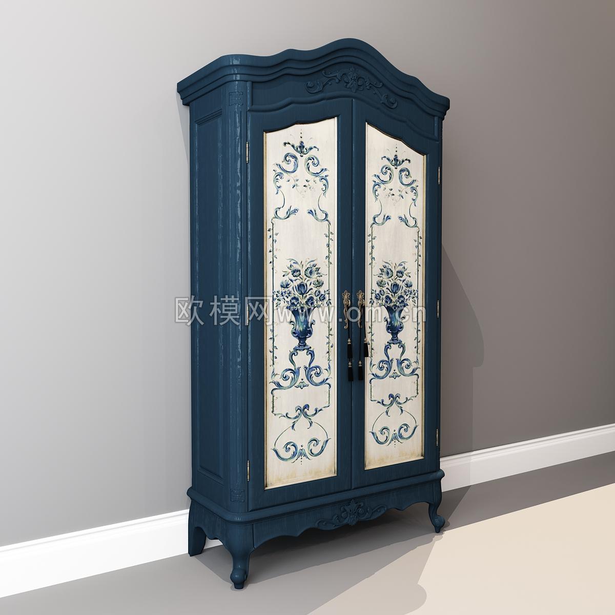 简欧双门衣柜3D模型