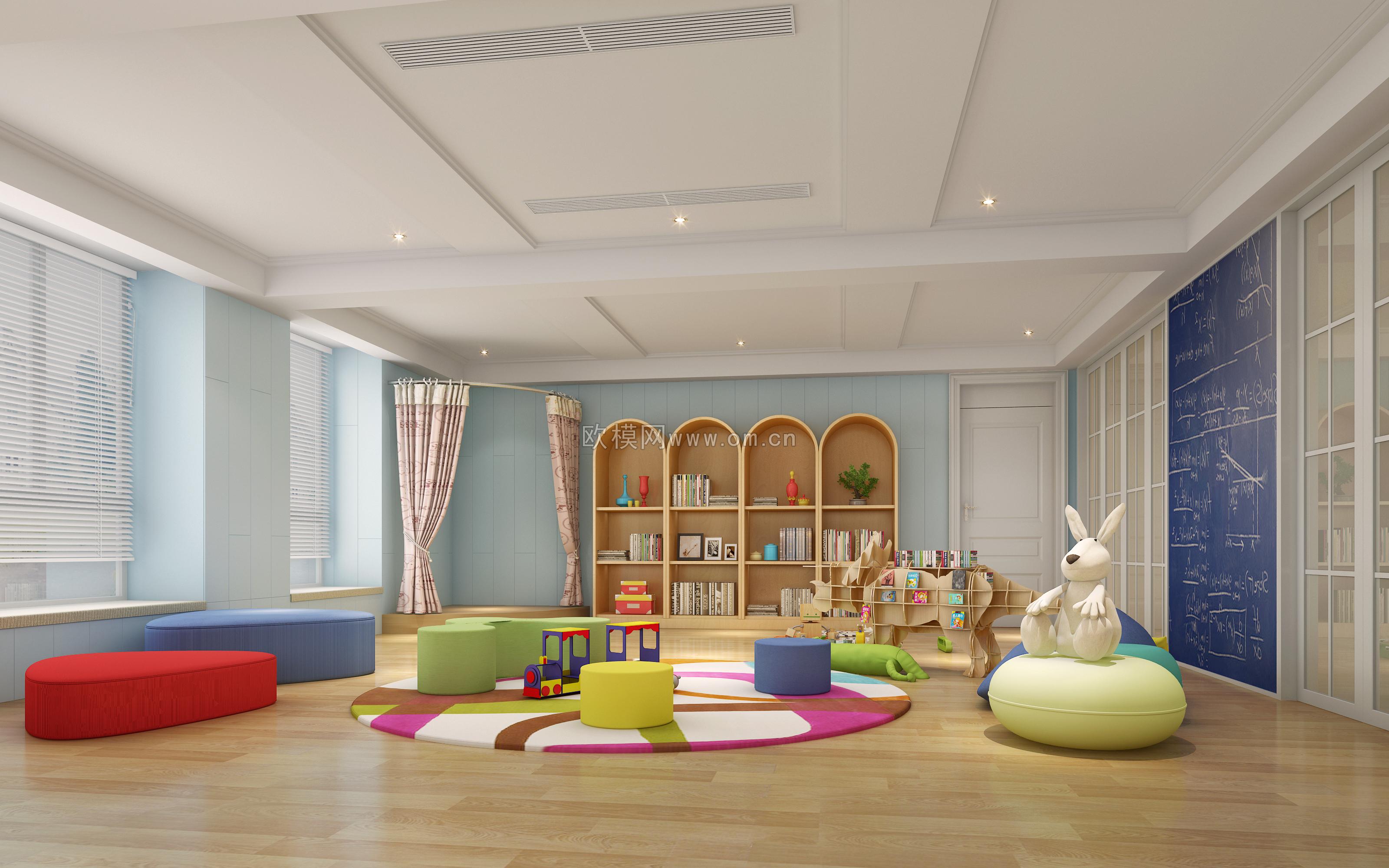 现代儿童活动室3d模型