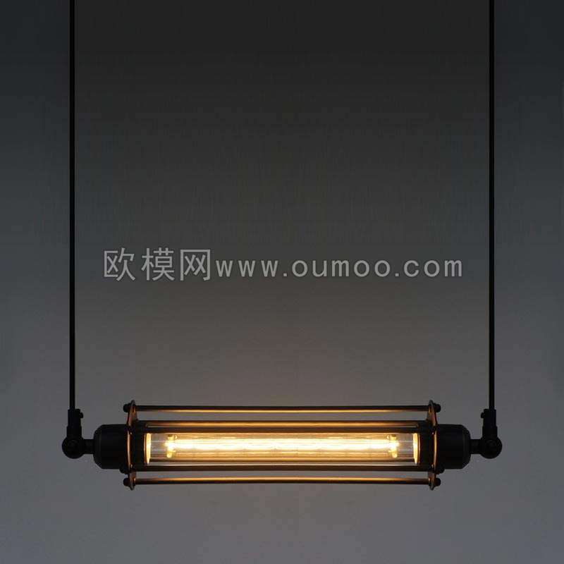 现代工业风复古吊灯3D模型免费下载