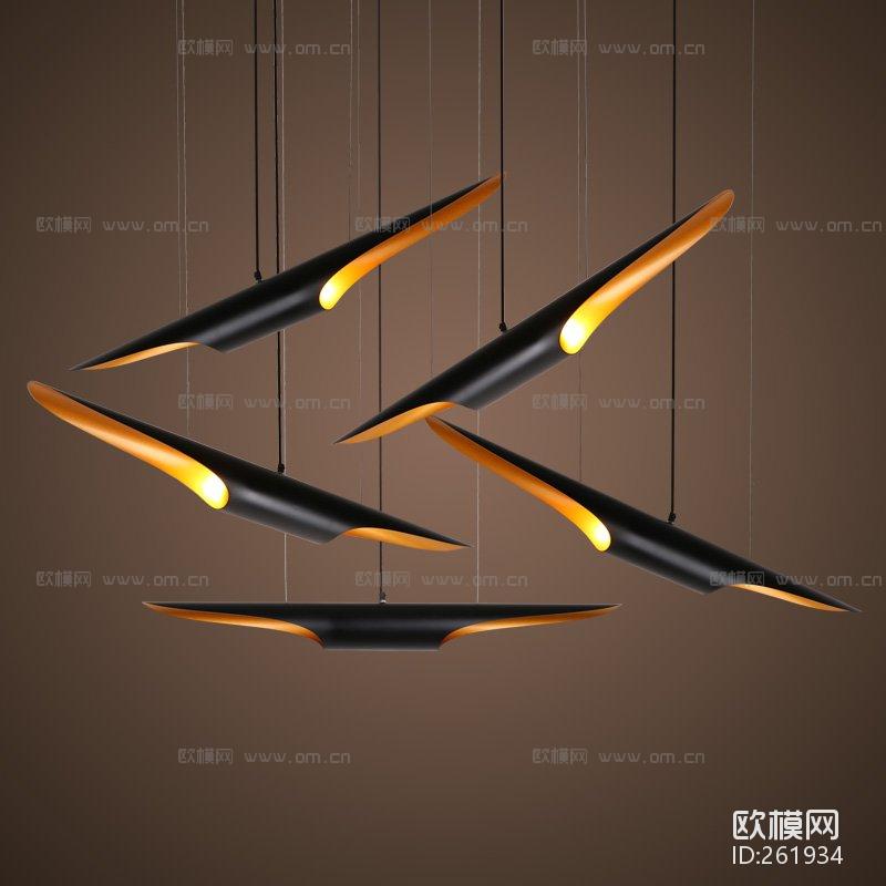现代创意金属吊灯3D模型-免费3dmax模型库-欧模网