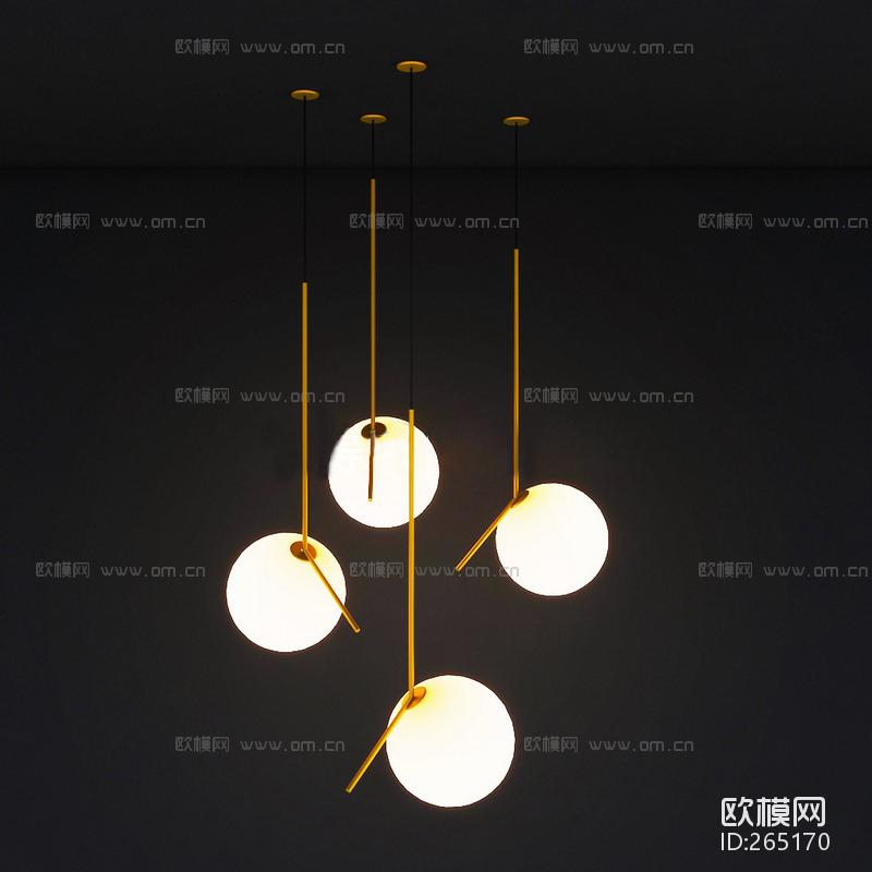 现代简约风格吊灯3D模型