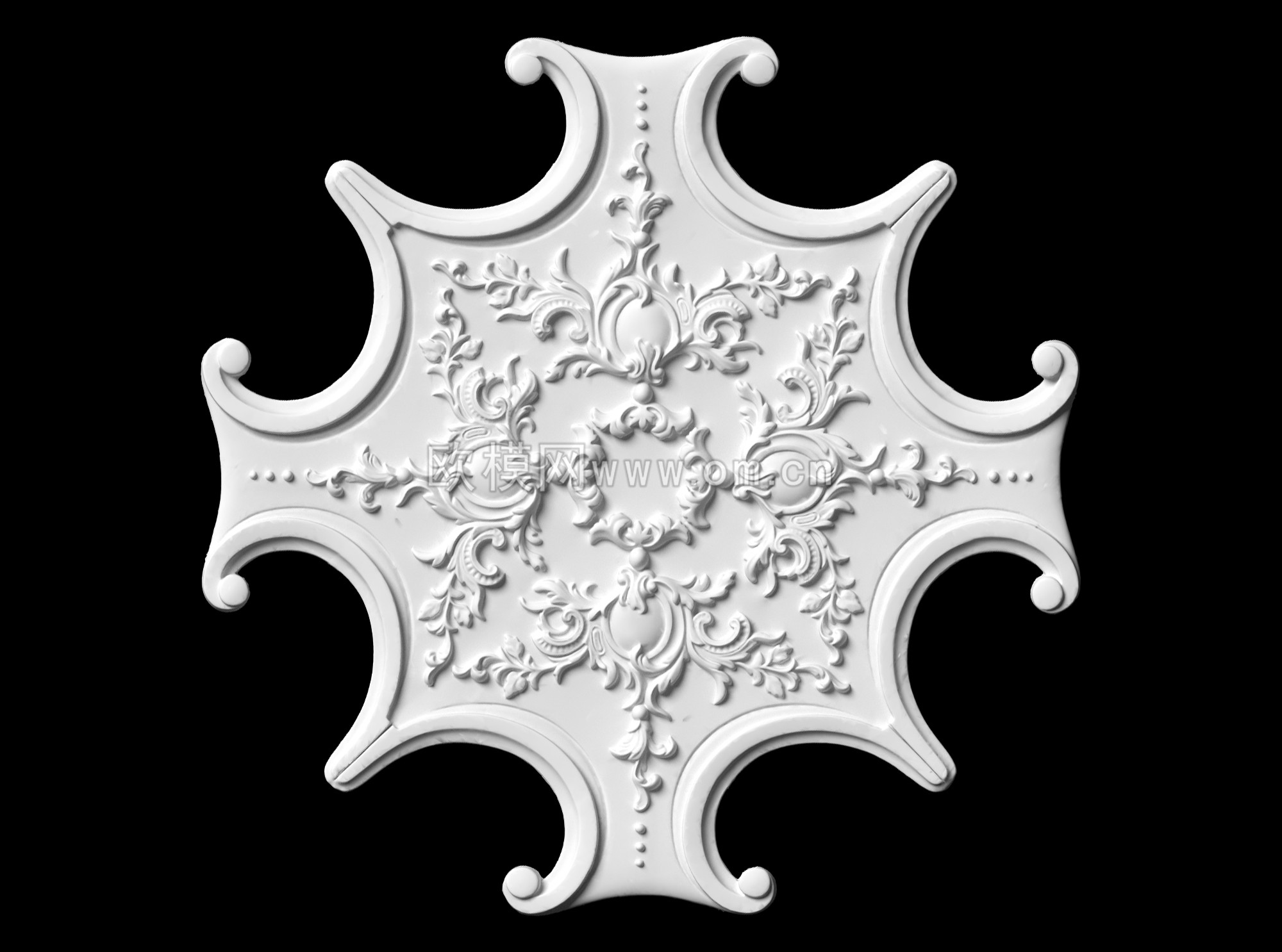 欧式石膏雕花构件3d模型