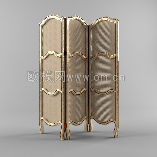 欧式金属屏风3D模型