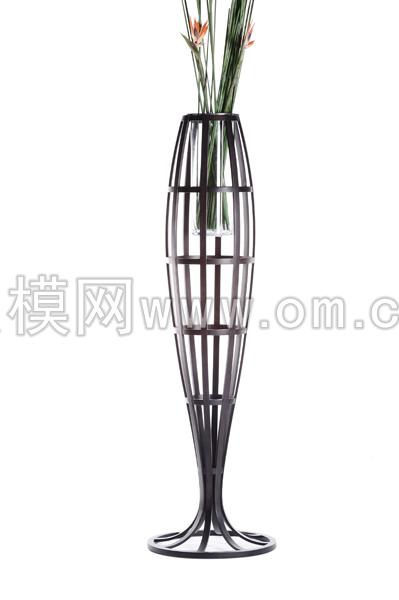 现代铁艺花瓶装饰摆件3D模型