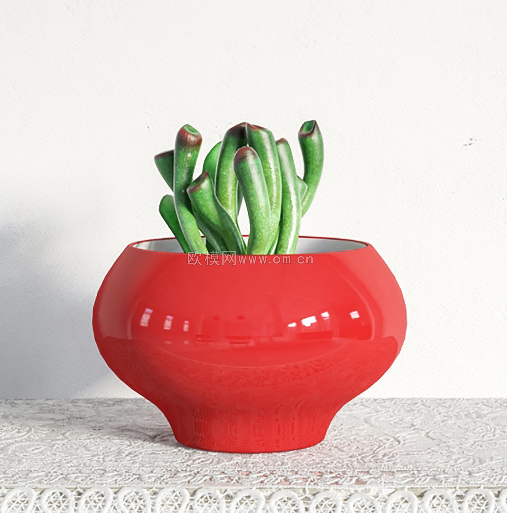 现代绿植盆栽3D模型