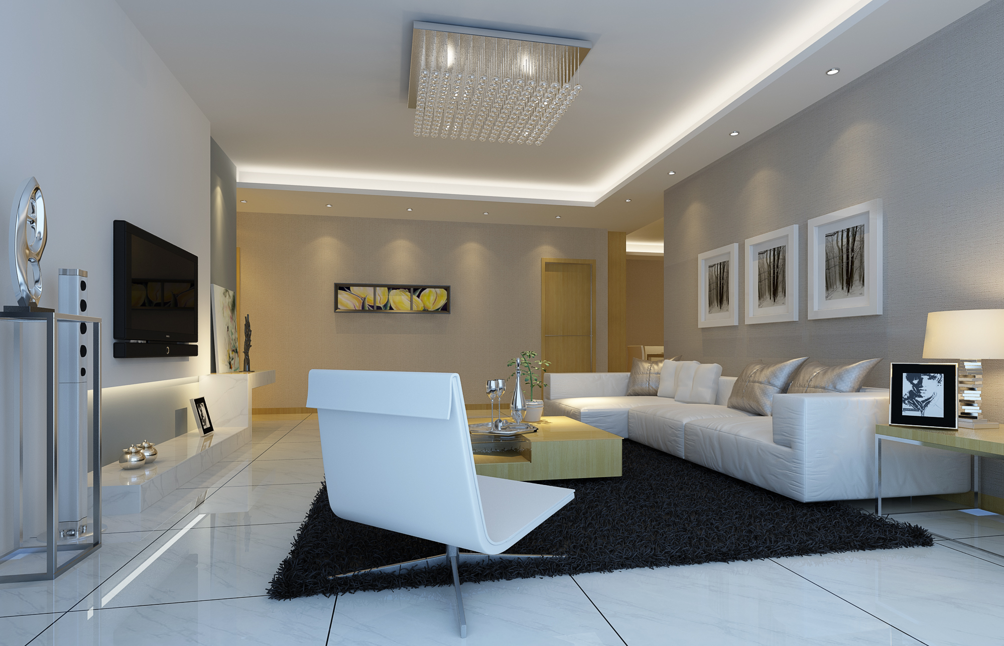 现代客厅3d模型下载 (10)-免费3dmax模型库-欧模网